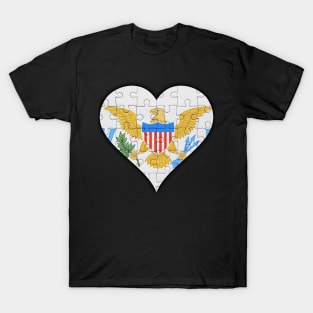 Virgin Islander Jigsaw Puzzle Heart Design - Gift for Virgin Islander With Virgin Islands Roots T-Shirt